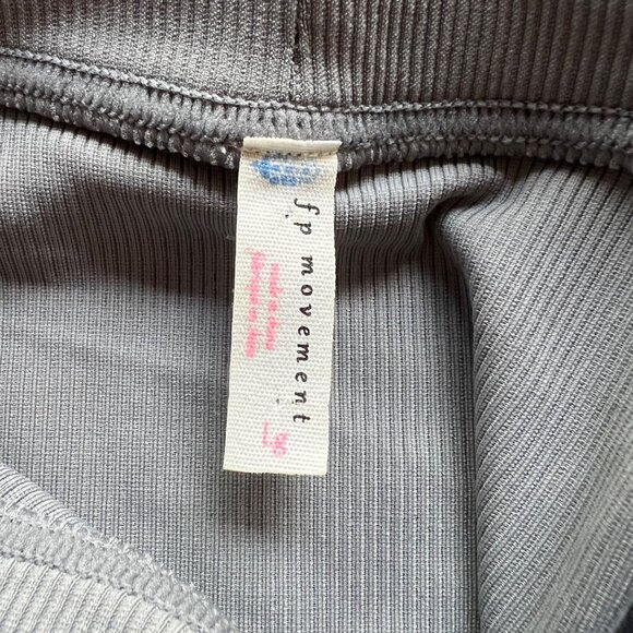 Free People Movement Size L Slate Gray Ribbed Long Sleeve Turtleneck Shirt - Picture 2 of 13